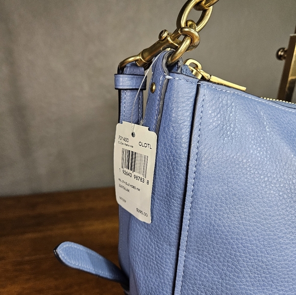 Coach Elle Hobo Crossbody Bag Periwinkle and Brass NWT - Picture 4 of 11